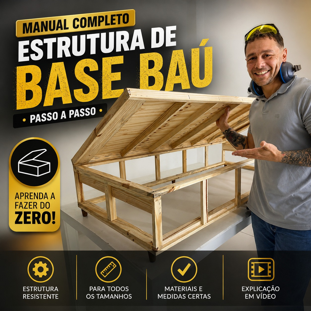 Manual completo de fabricação de estrutura de base baú passo a passo